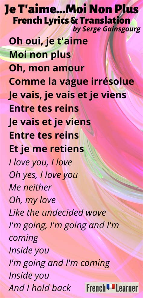 je t'aime moi non plus lyrics english