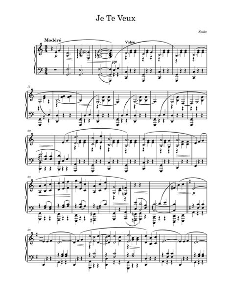 je te veux satie score