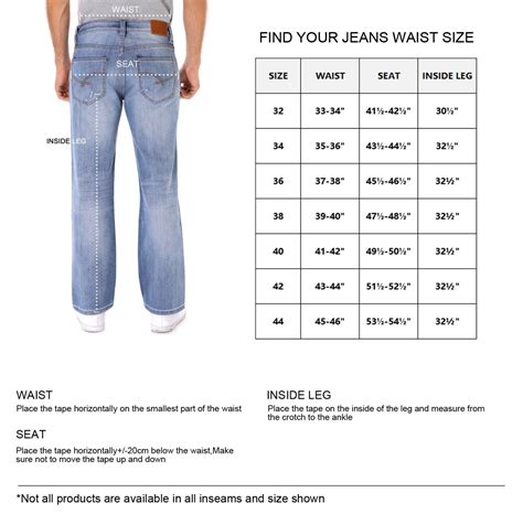 jeans size chart to us