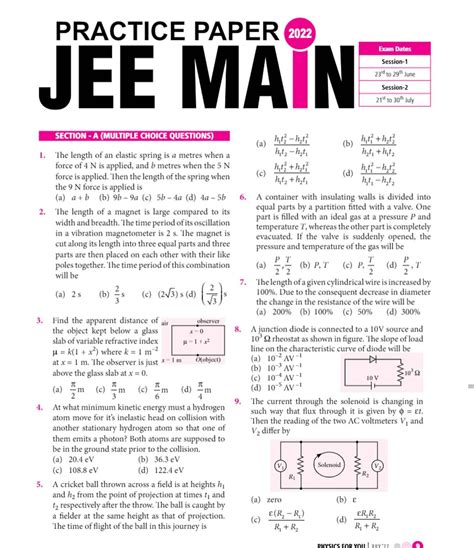 jee mains 2022 question paper official