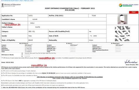 jee mains 2023 session 1 paper 2 result date
