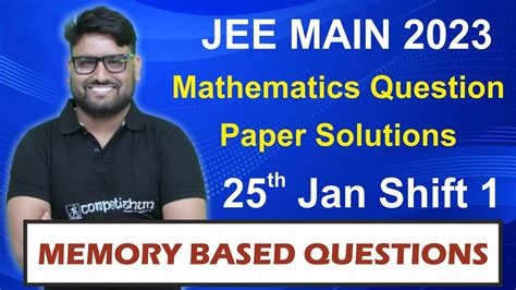 jee mains 2023 shift 1 question paper