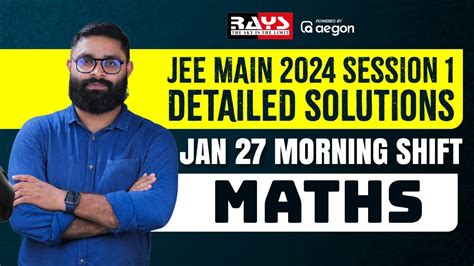 jee mains 2024 27 jan shift 1 answer key