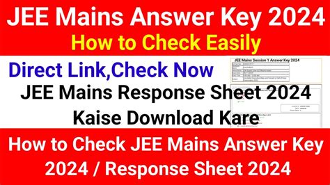 jee mains 2024 answer key date session 2