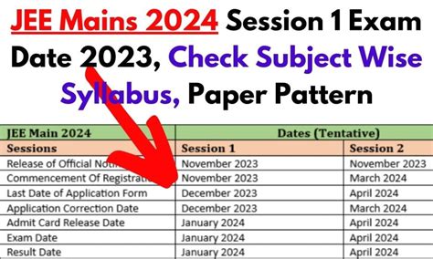 jee mains 2024 exam date session