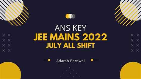 jee mains answer key 2022 official