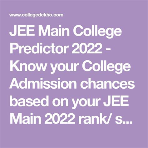 jee mains college predictor 2022