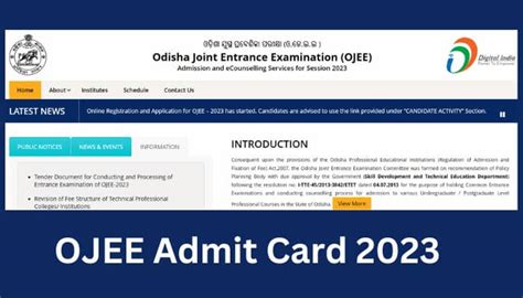 jee.nic.in 2023 admit card