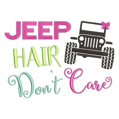 Jeep Hair Don't Care Embroidery Design – Show Some Love For The Off-Road Lifestyle!