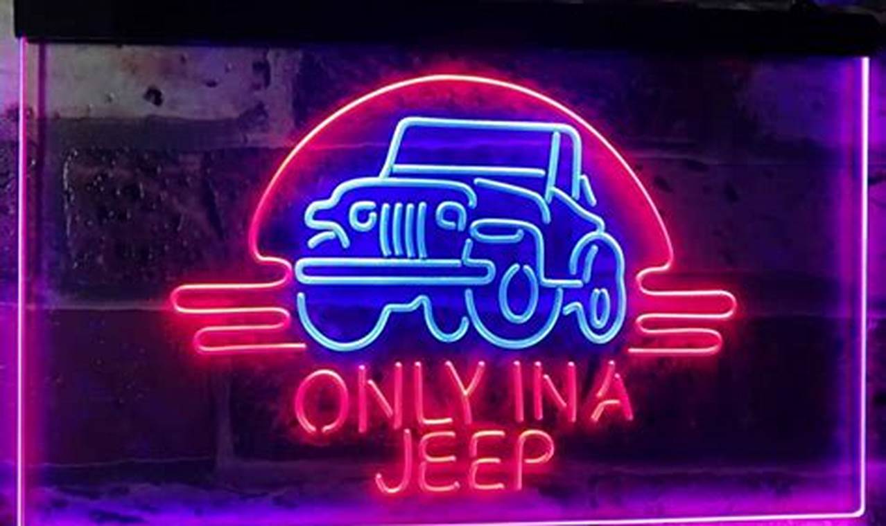 jeep neon signs for sale