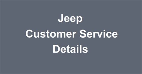 jeep customer service warranty
