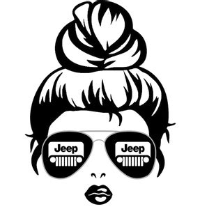 jeep girl bun svg