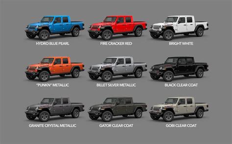 jeep gladiator colors 2020