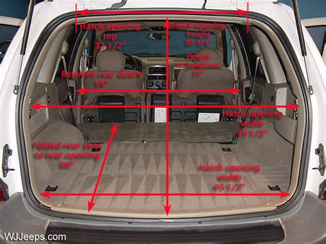 jeep grand cherokee cargo space dimensions