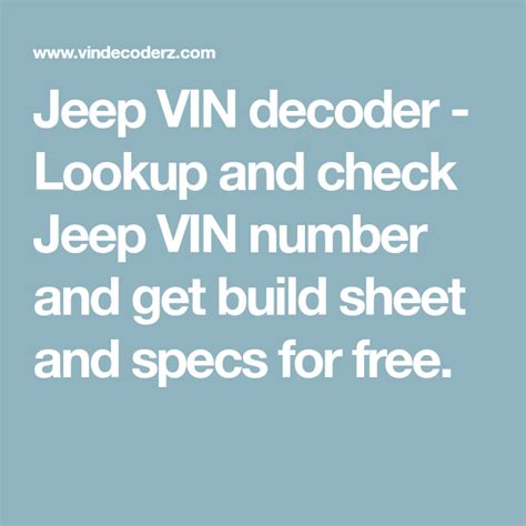 jeep lookup by vin