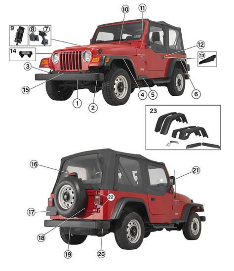 jeep wrangler 1997 tj body parts