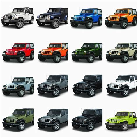 jeep wrangler colors by year