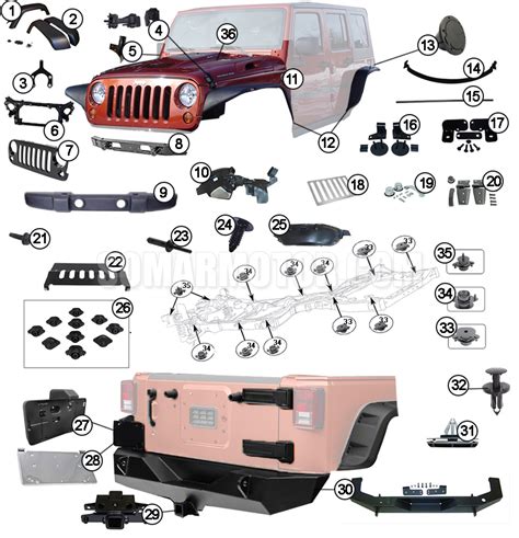 jeep wrangler jk parts diagram