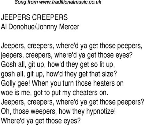 jeepers creepers song meaning