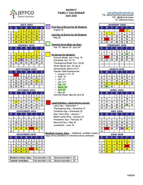 Jeffco Schools Calendar