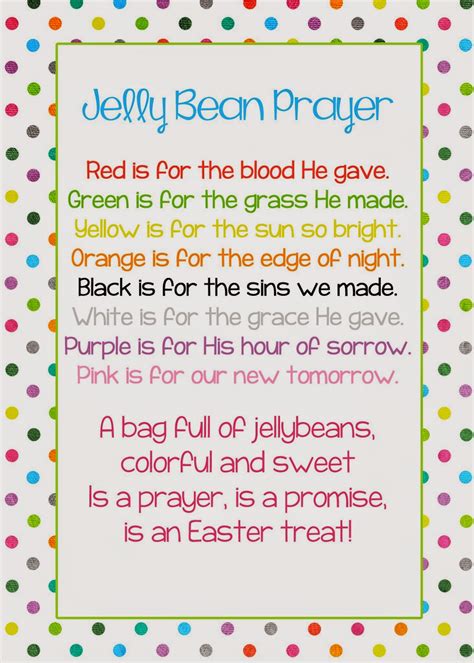 Jelly Bean Prayer Printable: A Fun And Meaningful Way To Teach Kids About Easter