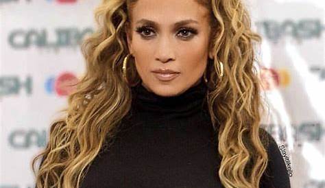 Jennifer Lopez Center Parted Long Brown Curly Hairstyle - Hairstyles Weekly
