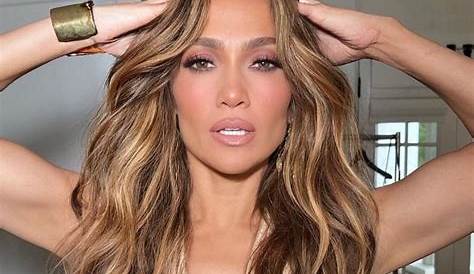 Jennifer Lopez Long Straight Light Caramel Brunette Hairstyle with
