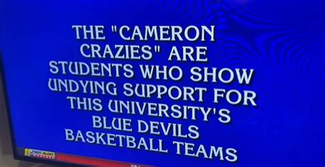 Jeopardy Cameron Crazies