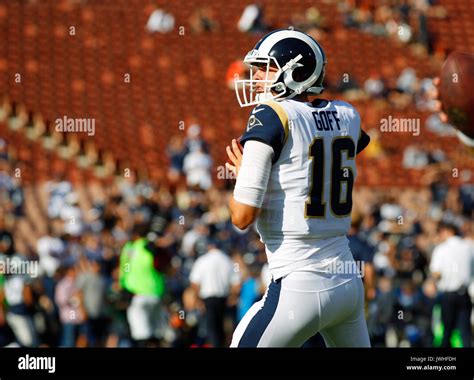 Jared Goff playing football for the Los Angeles Rams