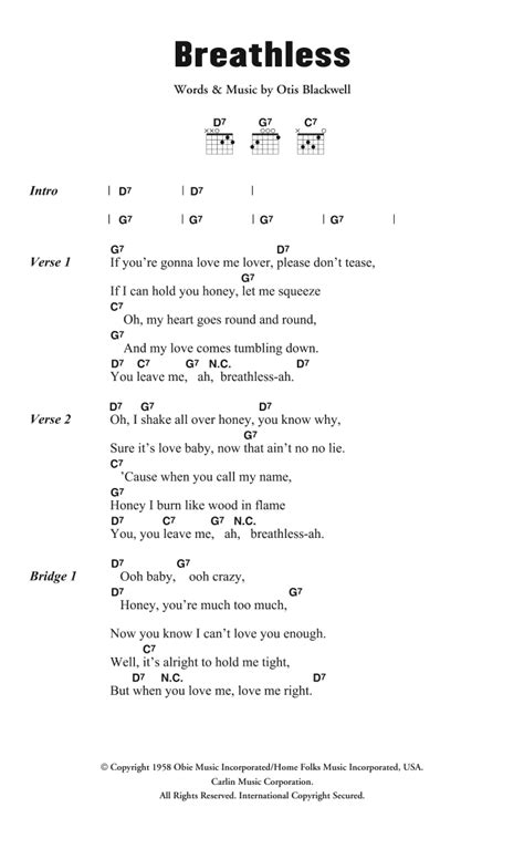 jerry lee lewis breathless chords