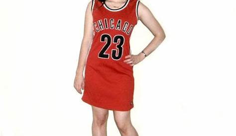Vintage 90s Basketball Jersey Dress Chicago Bulls Red Mesh Sporty