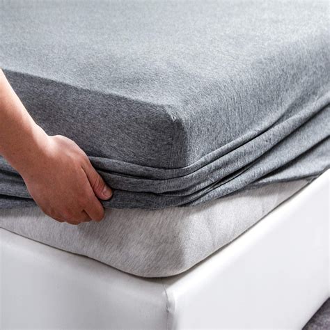 Chezmoi Collection Heather Jersey Knit Cotton Fitted Sheet Super Soft