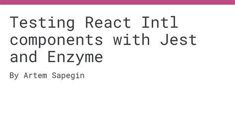Jest Enzyme React Testing