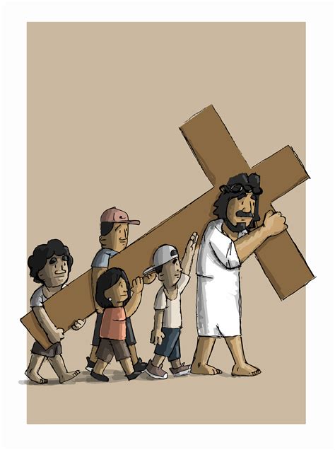 jesus con la cruz a cuestas dibujo