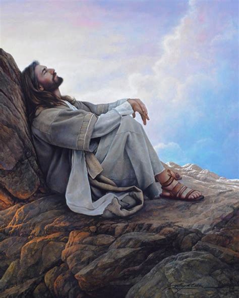 jesus sitting on a mountain