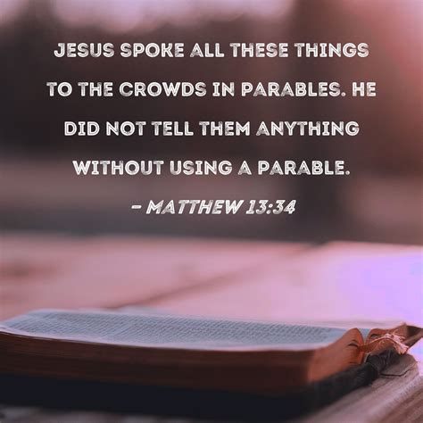 jesus spoke in parables bible verse