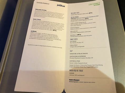 Jetblue Mint December Menu