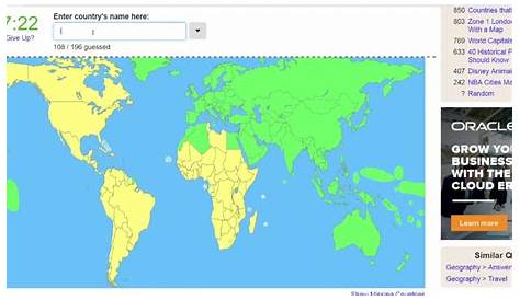 Jetpunk Countries of the World with an Empty Map Quiz YouTube