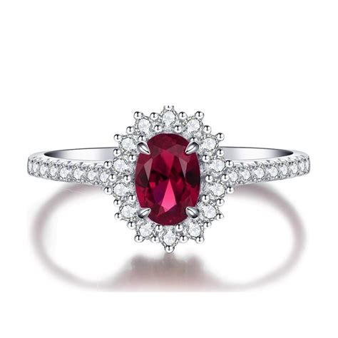 Jewelry 925 Silver Ruby Ring