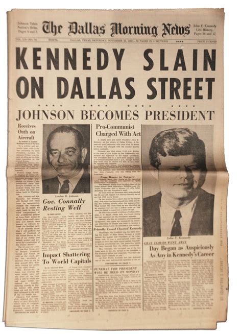 jfk death newspaper value