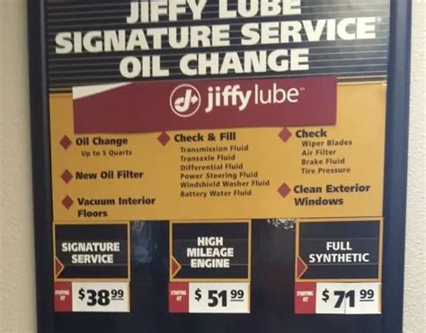 Jiffy Lube Oil Change Cost