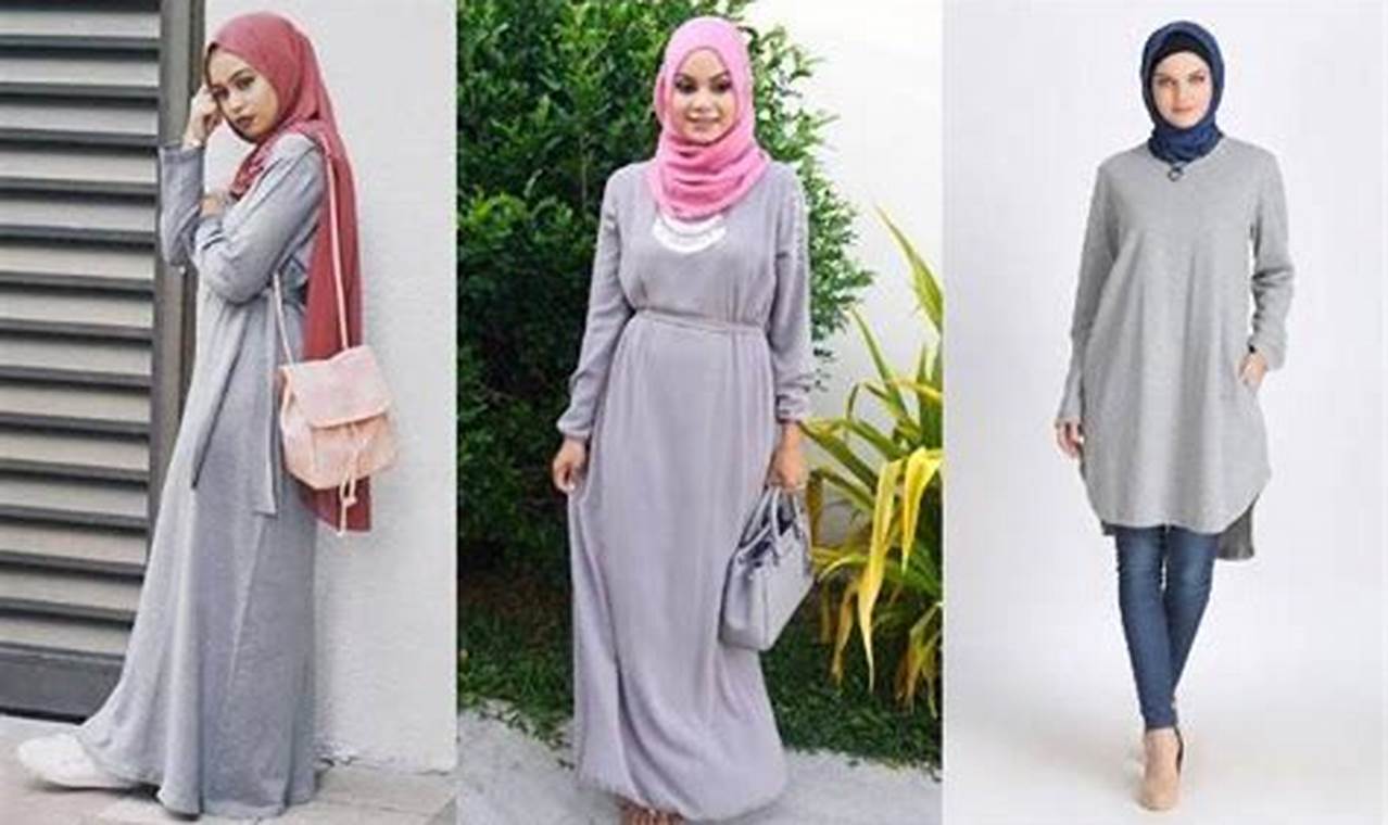 jilbab abu2 cocok dengan baju warna apa