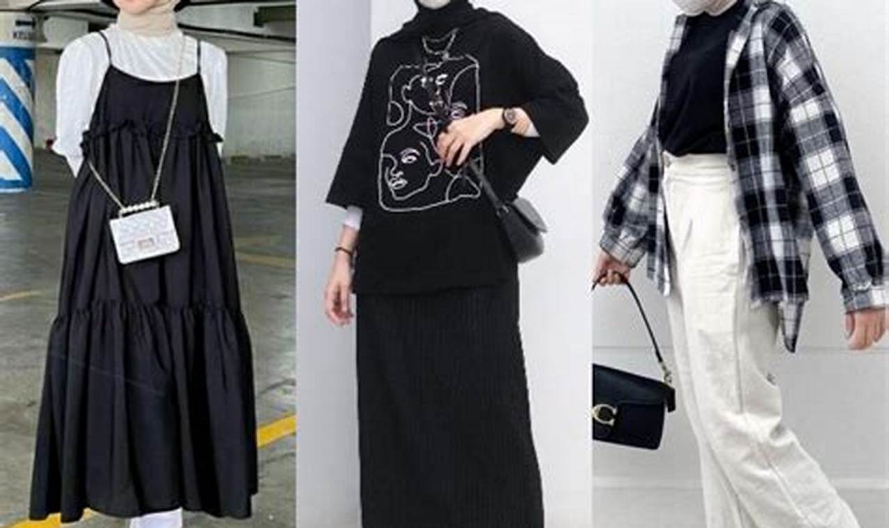 jilbab yang cocok untuk baju hitam putih