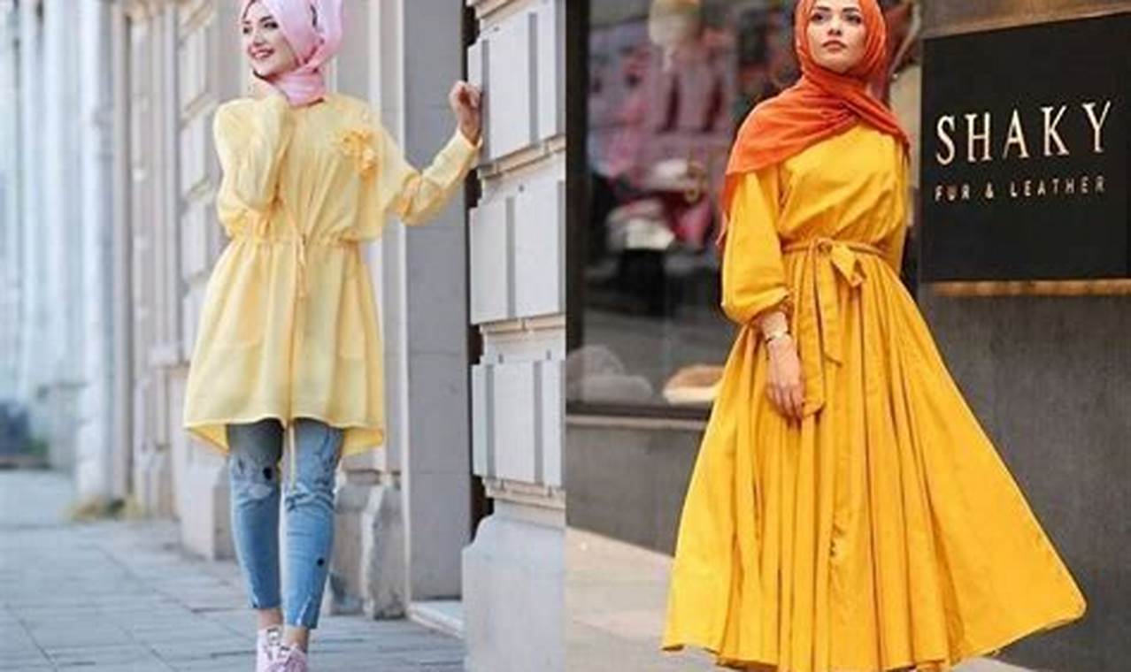 jilbab yang cocok untuk baju warna kuning