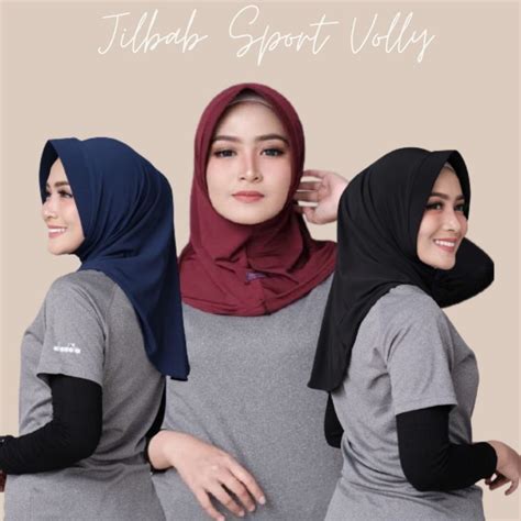 Jilbab Volly Sport Olahraga / Hijab Instan Sport Shopee Indonesia