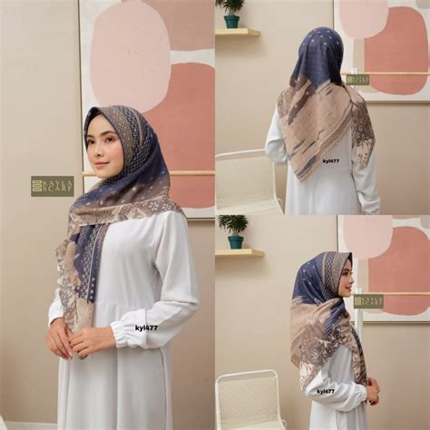 NEW Jilbab Voal Motif Art Premium Square Lasercut Kerudung Segi empat