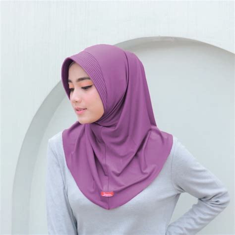 Jilbab Sport Menutup Dada Warna Coklat