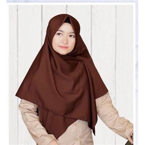 jilbab sport warna coklat pramuka