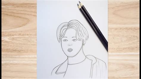 Jimin Sketch Easy Step By Step