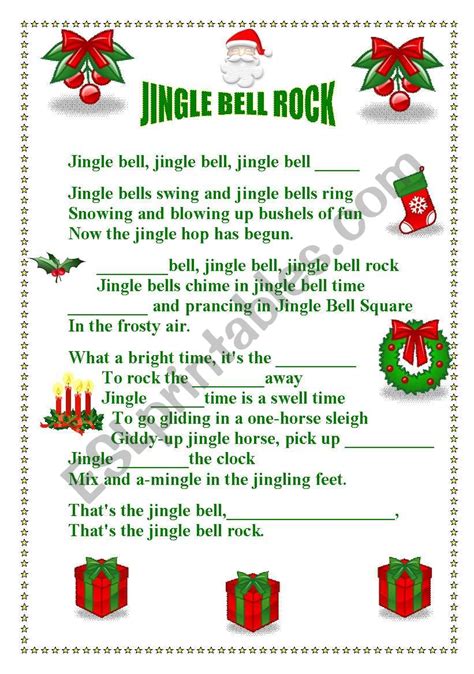 Jingle Bell Rock Printable Lyrics: A Festive Way To Celebrate The Holidays